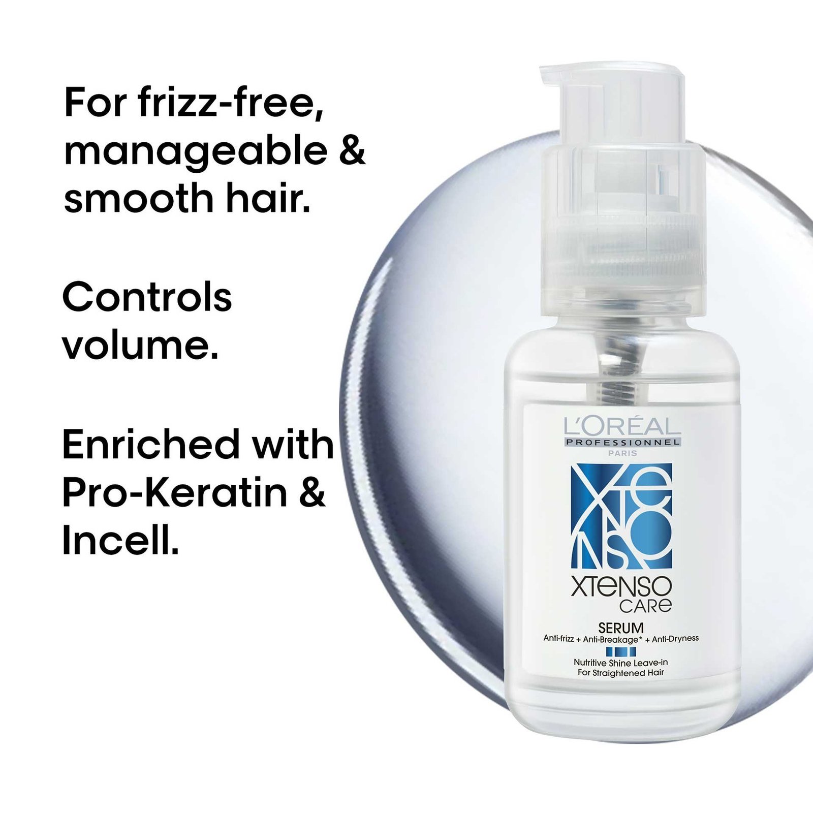 L'Oréal Professionnel Xtenso Care Leave-In Serum for Frizz-Free, Smooth & Manageable Hair 50ml