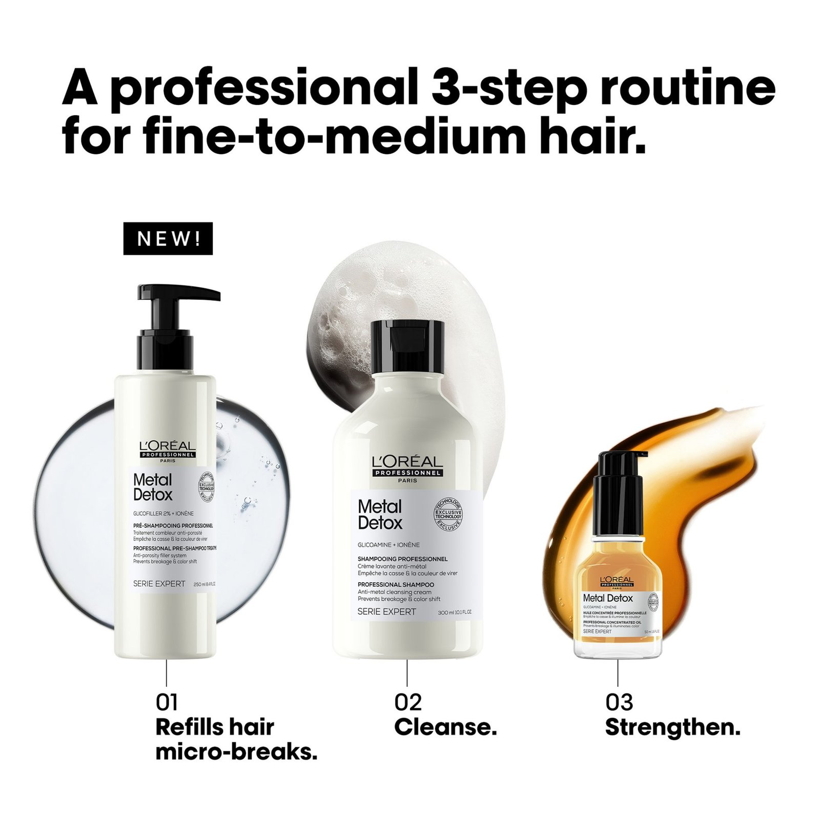 [Metal Detox] Anti-porosity filler pre-shampoo treatment.