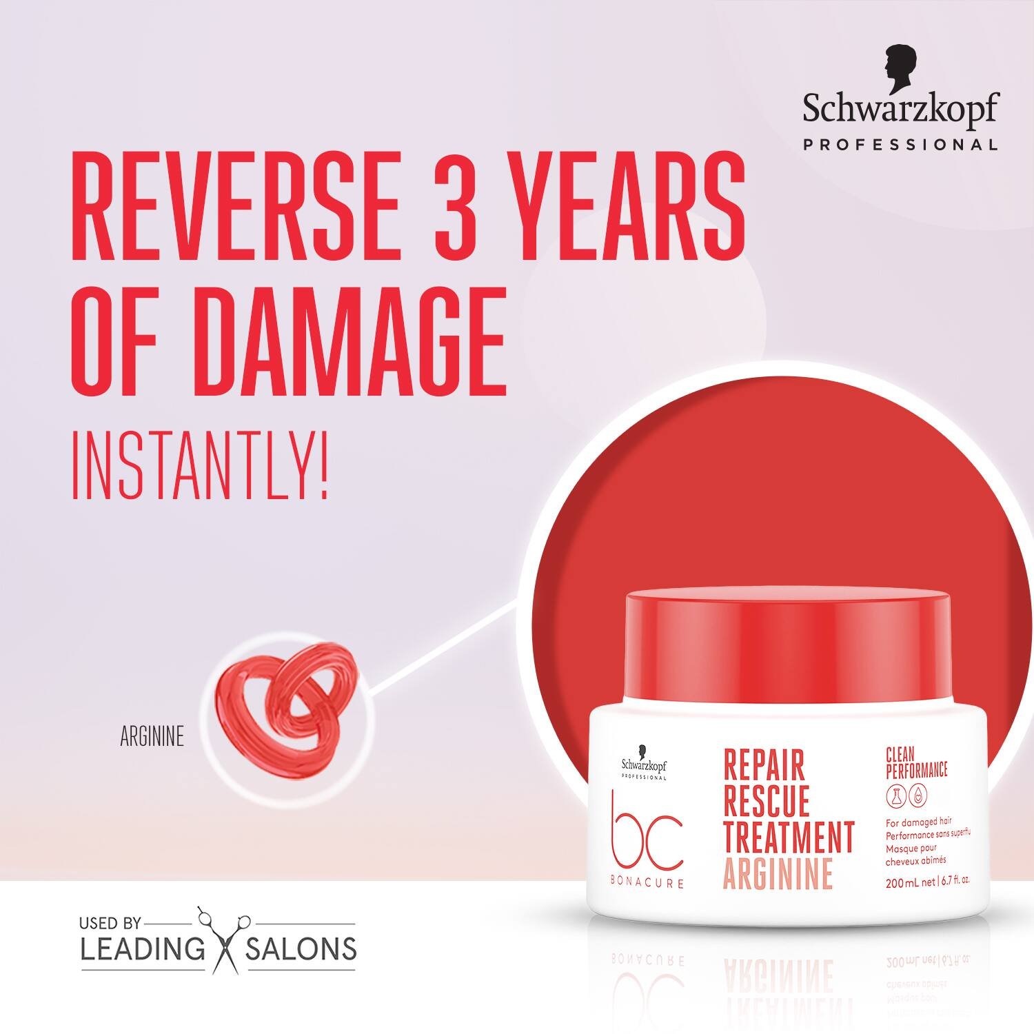 Schwarzkopf Professional Bonacure Damage Repair Combo with Arginine - (Shampoo+Conditioner+Cream)
